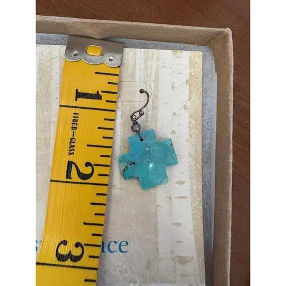 NWT Sundance Peyote Bird Turquoise Cross Earrings - Picture 2 of 3